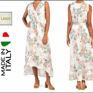 Le Reganne Dress. Made in Italy 100% Linen Size M